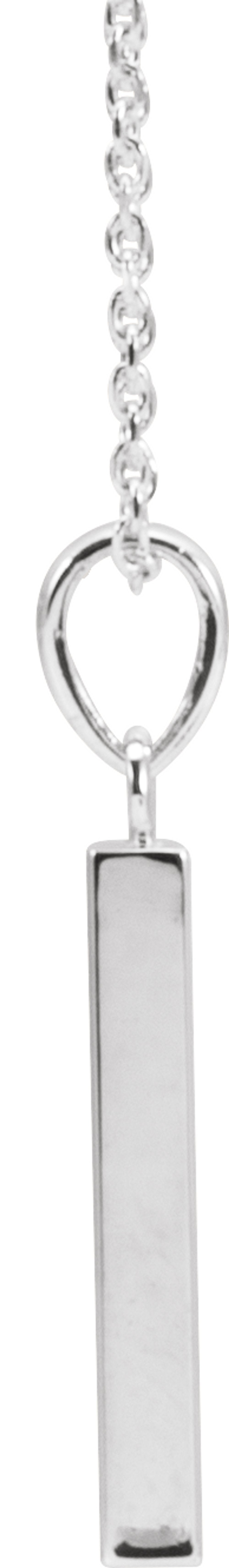 Sterling Silver Engravable Four-Sided Bar 16-18" Necklace