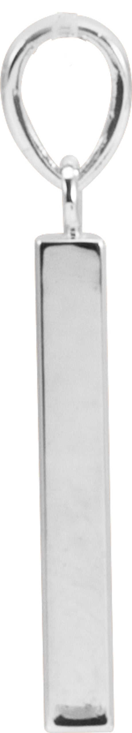 Sterling Silver Engravable Four-Sided Bar Pendant