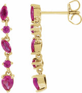 14K Yellow Natural Ruby Earrings