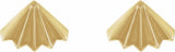 14K Yellow Gold Fan Stud Earrings