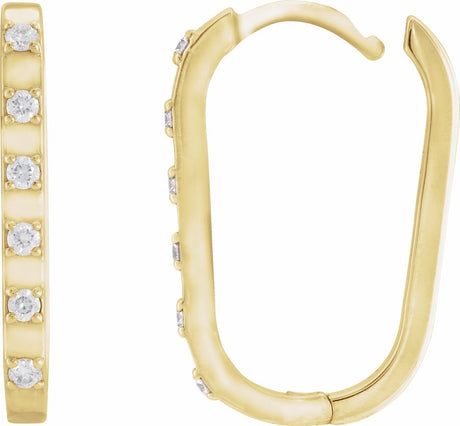 14K Yellow Gold 1/6 CTW Natural Diamond 19.5 mm Hoop Earrings