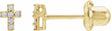 14K Yellow Gold .02 CTW Natural Diamond Cross Inverness® Piercing Stud Earrings