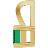 14K Yellow Gold Lab-Grown Emerald Pendant