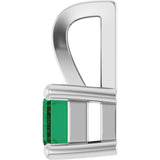 14K White Gold Lab-Grown Emerald Pendant