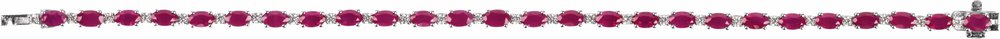 14K White Lab-Grown Ruby & 5/8 CTW Lab-Grown Diamond Line 7" Bracelet