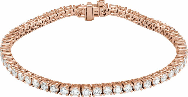 14K Rose 5 CTW Lab-Grown Diamond Line 7" Bracelet