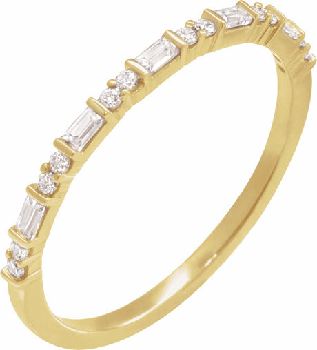 14K Yellow Gold 1/5 CTW Natural Diamond Stackable Ring