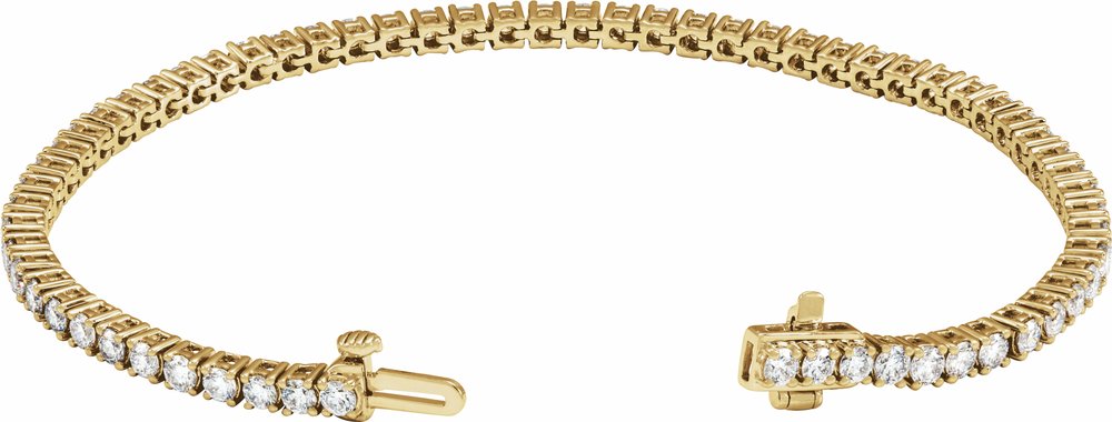 14K Yellow Gold 4 CTW Lab-Grown Diamond Line 7" Bracelet