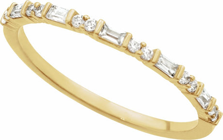 14K Yellow Gold 1/5 CTW Natural Diamond Stackable Ring
