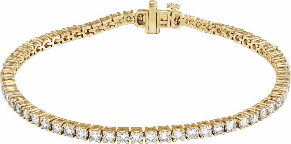 14K Yellow Gold 4 CTW Lab-Grown Diamond Line 7" Bracelet