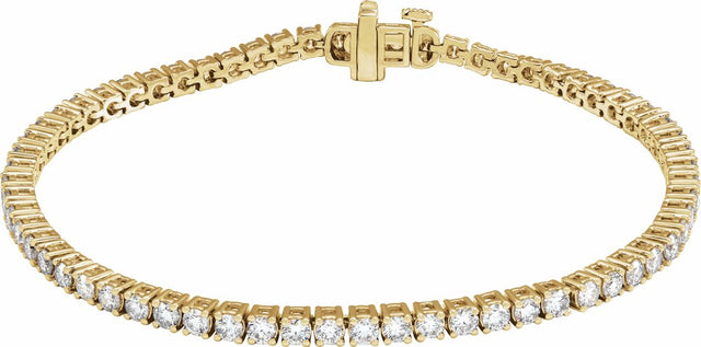 14K Yellow Gold 4 CTW Lab-Grown Diamond Line 7" Bracelet