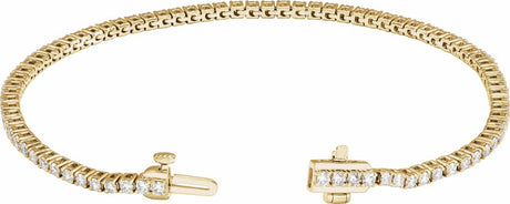 14K Yellow Gold 2 CTW Lab-Grown Diamond Line 7" Bracelet
