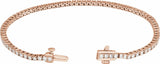 14K Rose 2 CTW Lab-Grown Diamond Line 7" Bracelet
