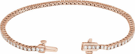 14K Rose 2 CTW Lab-Grown Diamond Line 7" Bracelet