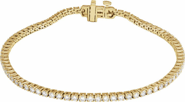 14K Yellow Gold 2 CTW Lab-Grown Diamond Line 7" Bracelet