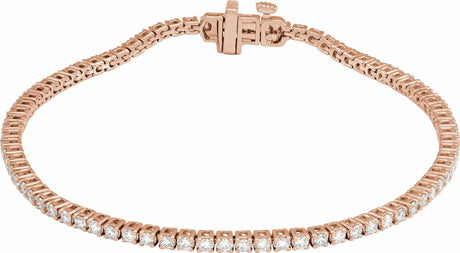 14K Rose 2 CTW Lab-Grown Diamond Line 7" Bracelet