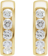 14K Yellow Gold 5/8 CTW Natural Diamond 14 mm Hinged Hoop Earrings