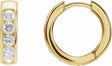 14K Yellow Gold 5/8 CTW Natural Diamond 14 mm Hinged Hoop Earrings