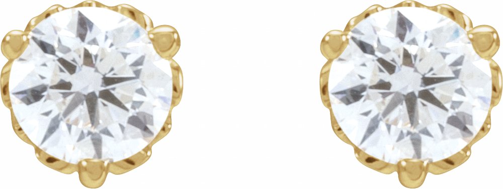 14K Yellow 1/3 CTW Lab-Grown Diamond Vintage-Inspired Earrings