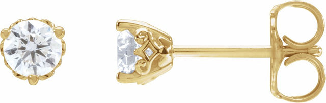 14K Yellow 1/3 CTW Lab-Grown Diamond Vintage-Inspired Earrings