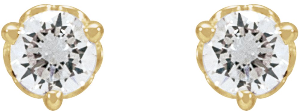 14K Yellow 1/5 CT Lab-Grown Diamond Scroll Earrings