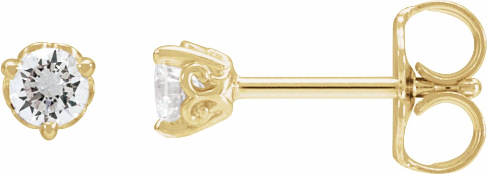 14K Yellow 1/5 CT Lab-Grown Diamond Scroll Earrings