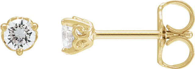 14K Yellow 1/5 CT Lab-Grown Diamond Scroll Earrings