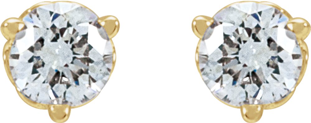 14K Yellow 1/3 CT Lab-Grown Diamond Scroll Earrings