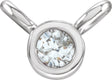 14K White .015 CT Natural Diamond Bezel-Set Necklace Center