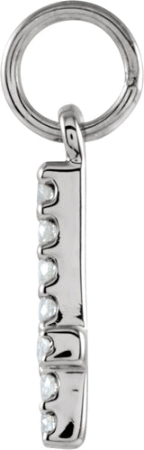 14K White Gold .07 CTW Natural Diamond Numeral 4 Charm/Pendant