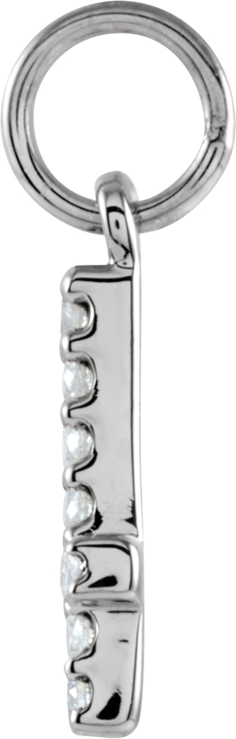 14K White Gold .07 CTW Natural Diamond Numeral 4 Charm/Pendant 