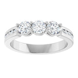 14K White 3/4 CTW Lab-Grown Diamond Anniversary Band