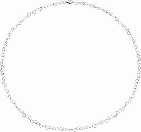 Sterling Silver 4.5 mm Heart 20" Chain
