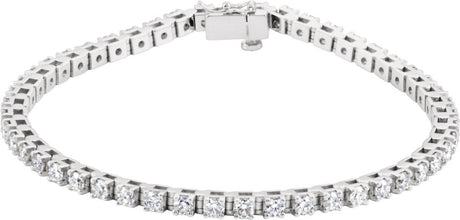 14K White Gold 3 3/8 CTW Natural Diamond Line 7" Bracelet