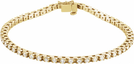 14K Yellow Gold 2 1/8 CTW Natural Diamond Line 7" Bracelet 