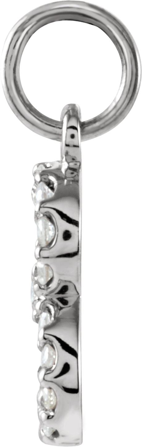 14K White .06 CTW Natural Diamond Numeral 3 Charm/Pendant