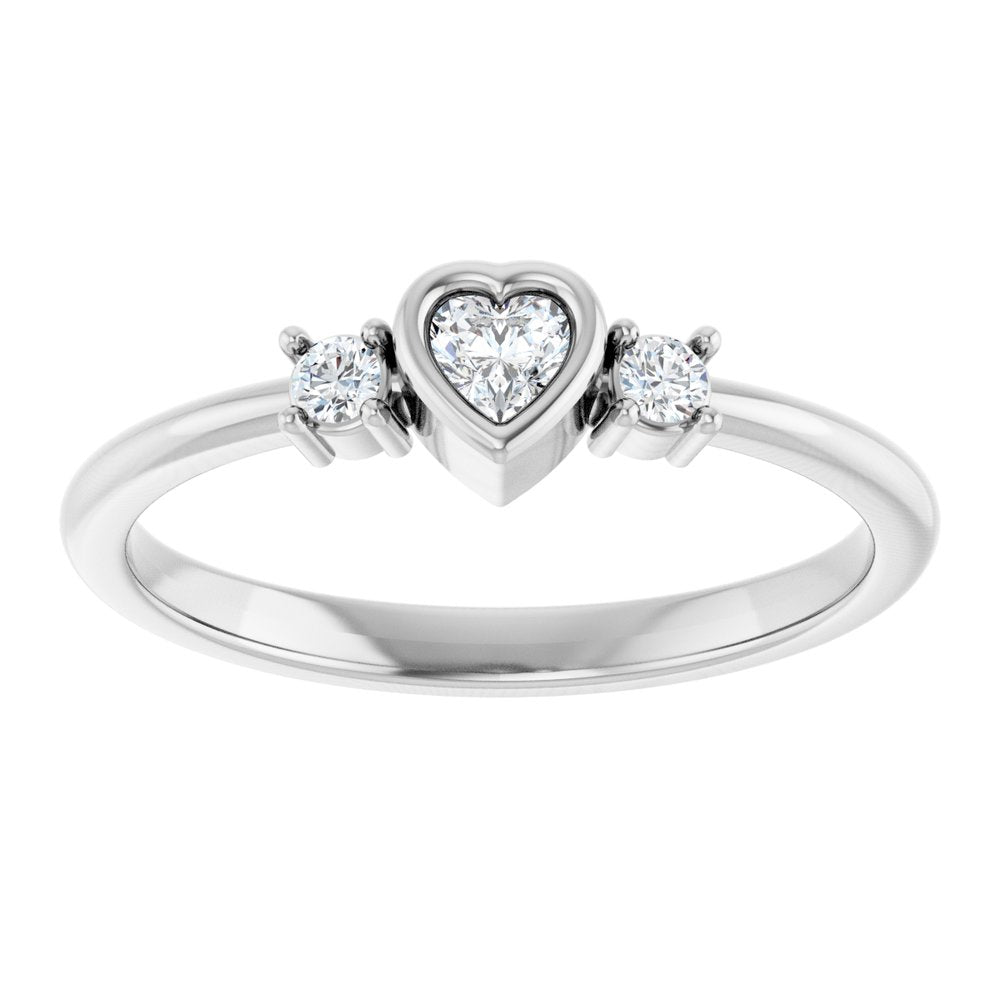14K White 1/6 CTW Natural Diamond Ring