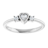14K White 1/6 CTW Natural Diamond Ring