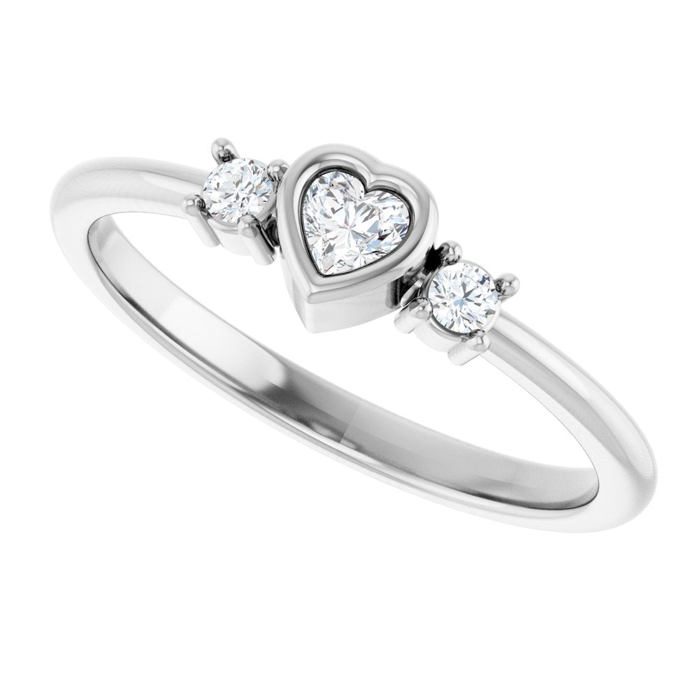 14K White 1/6 CTW Natural Diamond Ring