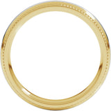 14K Yellow/White 4 mm Half Round Milgrain Comfort-Fit Band