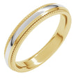 14K Yellow/White 4 mm Half Round Milgrain Comfort-Fit Band 