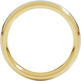 14K Yellow/White 5 mm Half Round Milgrain Comfort-Fit Band