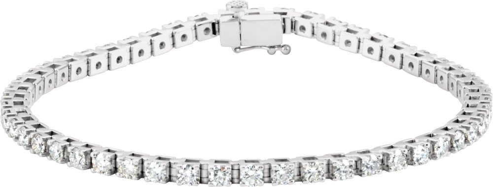 14K White Gold 3 1/2 CTW Lab-Grown Diamond Line 7 1/4" Bracelet