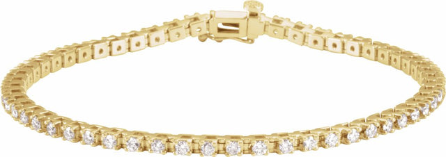 14K Yellow 2 1/4 CTW Lab-Grown Diamond Line 7 1/4" Bracelet