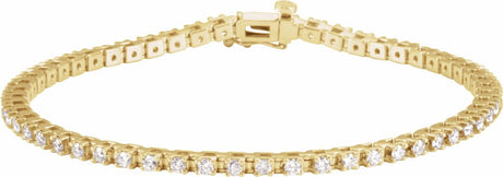 14K Yellow 2 1/4 CTW Natural Diamond Line 7 1/4" Line Bracelet 
