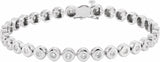 14K White 2 CTW Natural Diamond Bezel-Set Line 7" Bracelet