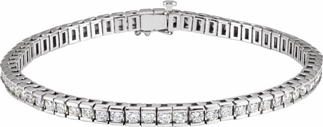 14K White Gold 4 CTW Lab-Grown Diamond Line 7 1/4" Bracelet