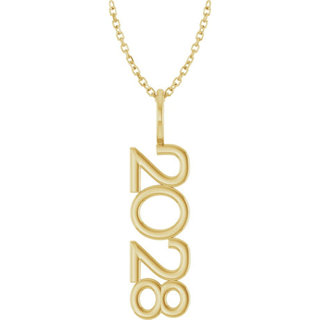 14K Yellow 2028 Year 16-18" Necklace