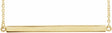 14K Yellow Gold Engravable Four-Sided Bar 18" Necklace