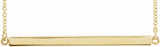 14K Yellow Gold Engravable Four-Sided Bar 18" Necklace